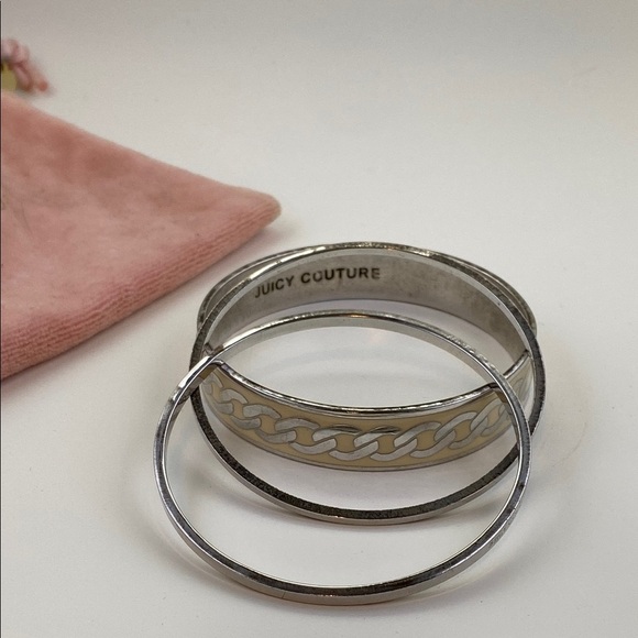 💛 Juicy Couture Silver Braided Bangle Trio - Picture 4 of 5